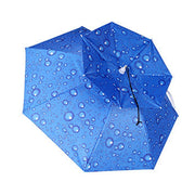 2-Layer Outdoor Foldable Sun Umbrella Hat Fishing Camping Headwear Cap Head Hat - Blue V528-UMBRELLA-HAT-BLUE-387237