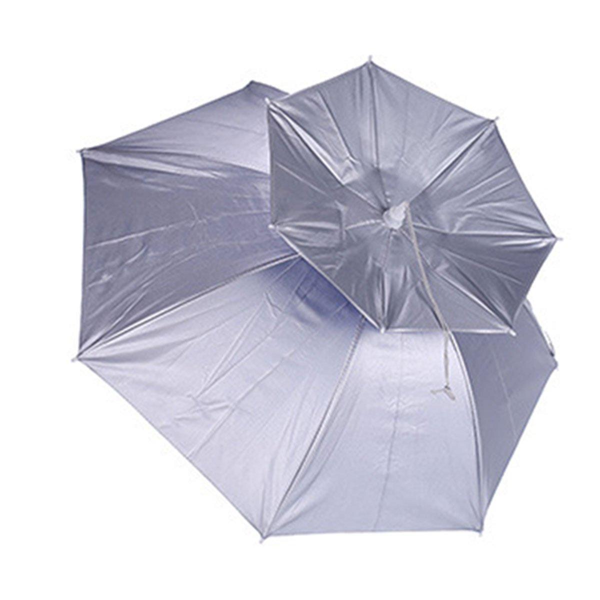 2-Layer Outdoor Foldable Sun Umbrella Hat Fishing Camping Headwear Cap Head Hat - Blue V528-UMBRELLA-HAT-BLUE-387237