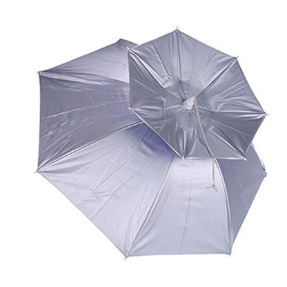 2-Layer Outdoor Foldable Sun Umbrella Hat Fishing Camping Headwear Cap Head Hat - Blue V528-UMBRELLA-HAT-BLUE-387237