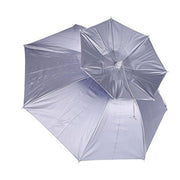 2-Layer Outdoor Foldable Sun Umbrella Hat Fishing Camping Headwear Cap Head Hat - Silver V528-UMBRELLA-HAT-SILVER-603414