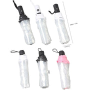 Transparent Folding Umbrella Compact Tri Fold Design Clear Rain Protection Cover - Manually operated-Black V528-UMBRELLA-SD-BLACK-336358