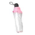 Transparent Folding Umbrella Compact Tri Fold Design Clear Rain Protection Cover - Manually operated-Pink V528-UMBRELLA-SD-PINK-227291