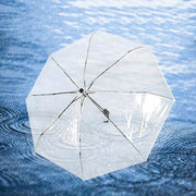 Transparent Folding Umbrella Compact Tri Fold Design Clear Rain Protection Cover - Manually operated-Pink V528-UMBRELLA-SD-PINK-227291