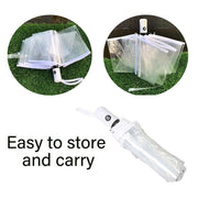 Transparent Folding Umbrella Compact Tri Fold Design Clear Rain Protection Cover - Manually operated-Pink V528-UMBRELLA-SD-PINK-227291