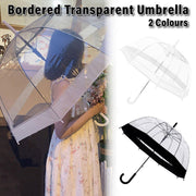 Clear Dome Umbrella Wedding Party Transparent Parasol Handle Waterproof Rain - White V528-UMBRELLA-WHITE-209346