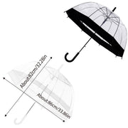 Clear Dome Umbrella Wedding Party Transparent Parasol Handle Waterproof Rain - White V528-UMBRELLA-WHITE-209346