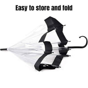 Clear Dome Umbrella Wedding Party Transparent Parasol Handle Waterproof Rain - White V528-UMBRELLA-WHITE-209346
