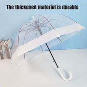 Clear Dome Umbrella Wedding Party Transparent Parasol Handle Waterproof Rain - White V528-UMBRELLA-WHITE-209346