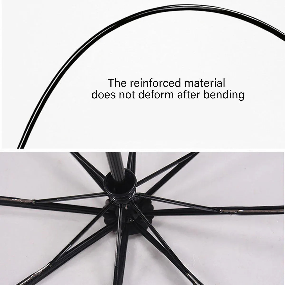 Transparent Folding Umbrella Compact Tri Fold Design Clear Rain Protection Cover - Automation-Black V528-UMBRELLA-ZD-BLACK-725491