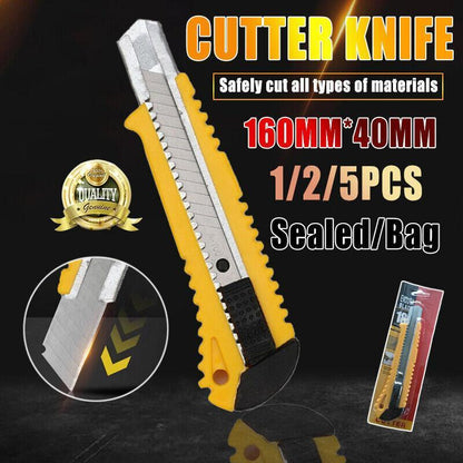 Heavy Duty Box Cutter Pack Snap Off Retractable Blade Long Last Hand Craft Tool - Sealed 2PCS V528-UNCOATEDCUTTERS-2PCS-870037