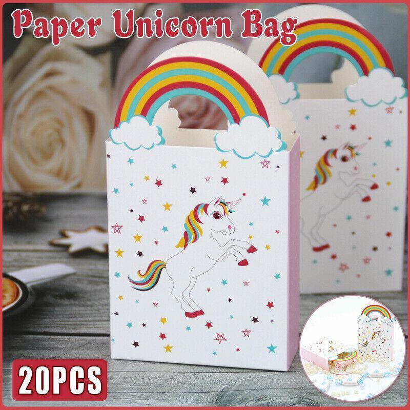 20PCS Unicorn Treat Paper Bags Candy Favour Boxes for Birthday Party 8x14cm V528-UNICORNBAG-20PCS-645229