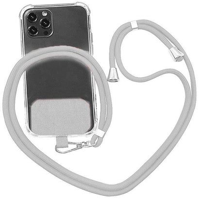 Adjustable Phone Lanyard with Patch for Most Cases Neck Strap Holder - Light Grey V528-UNIVERSALCARD-LIGHTGREY-271862