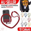 Adjustable Phone Lanyard with Patch for Most Cases Neck Strap Holder - Wine Red V528-UNIVERSALCARD-ROSERED-608016