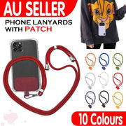 Adjustable Phone Lanyard with Patch for Most Cases Neck Strap Holder - Wine Red V528-UNIVERSALCARD-ROSERED-608016