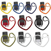 Adjustable Phone Lanyard with Patch for Most Cases Neck Strap Holder - Wine Red V528-UNIVERSALCARD-ROSERED-608016