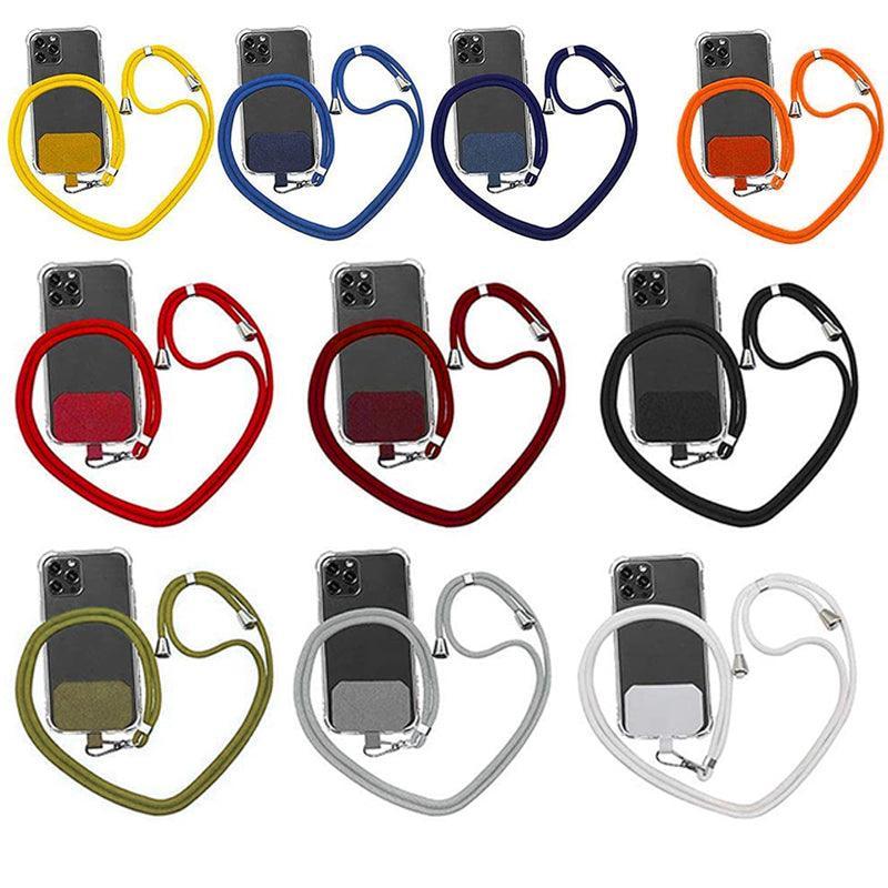 Adjustable Phone Lanyard with Patch for Most Cases Neck Strap Holder - Wine Red V528-UNIVERSALCARD-ROSERED-608016
