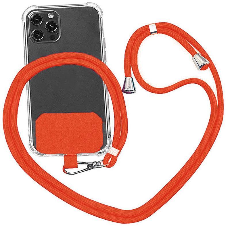 Adjustable Phone Lanyard with Patch for Most Cases Neck Strap Holder - Wine Red V528-UNIVERSALCARD-ROSERED-608016