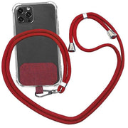 Adjustable Phone Lanyard with Patch for Most Cases Neck Strap Holder - Wine Red V528-UNIVERSALCARD-ROSERED-608016