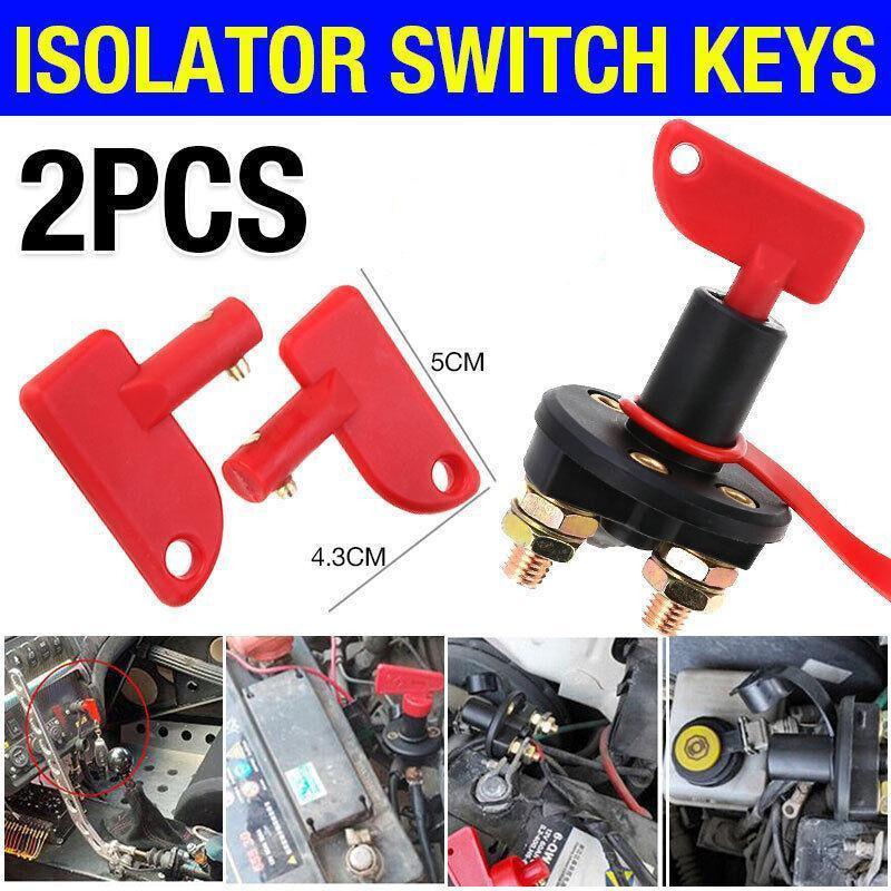 2Pcs Battery Car Off Spare Switch Universal Key Cut Power Isolator Kill Au Stock V528-UNIVERSALKEY-2PCS-164474