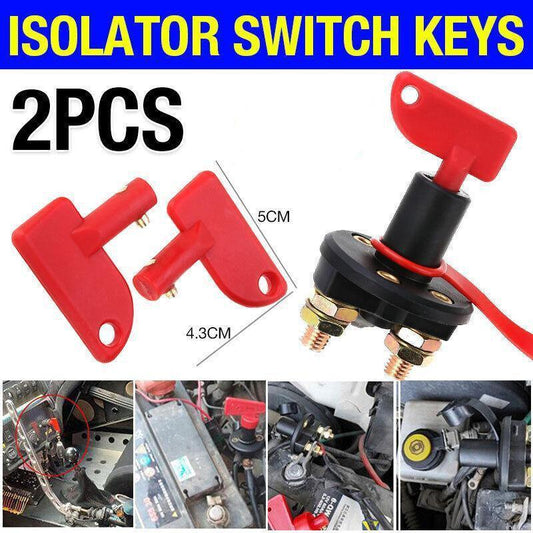 2Pcs Battery Car Off Spare Switch Universal Key Cut Power Isolator Kill Au Stock V528-UNIVERSALKEY-2PCS-164474