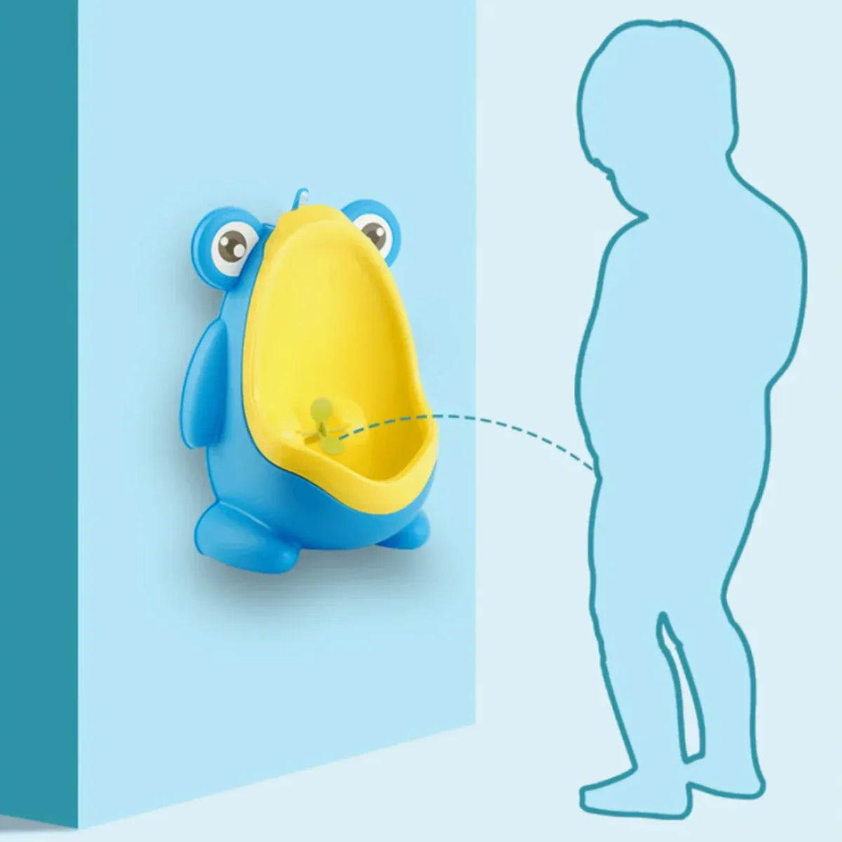 Wall Mounted Frog Urinal for Young Users Toilet Training Standing Potty Solution V528-URINAL-BLUE-982145
