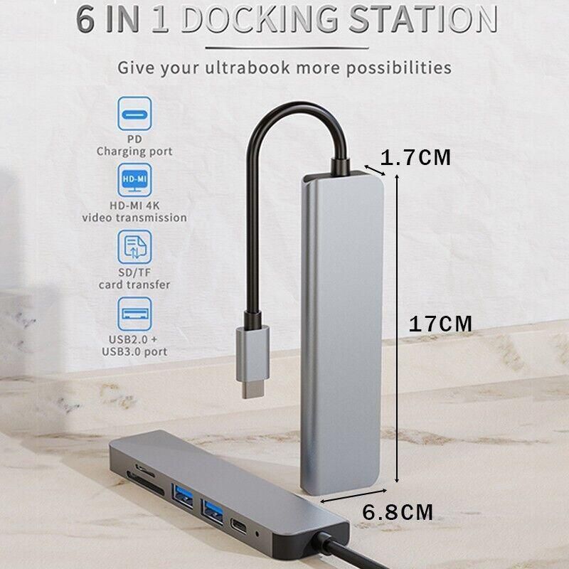 8/6/4-In-1 Usb-C Hub Adapter Type-C Hub Hdmi For Macbook Pro/Air Ipad Pro Laptop - 4-IN-1 V528-USB-CHUB-4IN1-601105