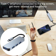 8/6/4-In-1 Usb-C Hub Adapter Type-C Hub Hdmi For Macbook Pro/Air Ipad Pro Laptop - 4-IN-1 V528-USB-CHUB-4IN1-601105