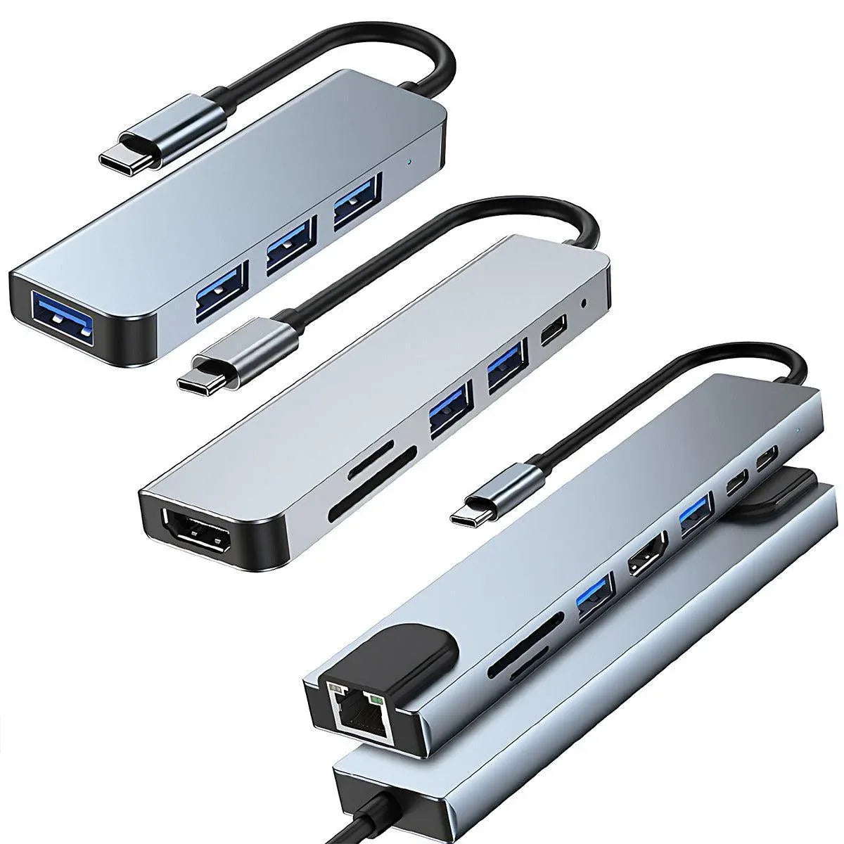 8/6/4-In-1 Usb-C Hub Adapter Type-C Hub Hdmi For Macbook Pro/Air Ipad Pro Laptop - 6-IN-1 V528-USB-CHUB-6IN1-660466