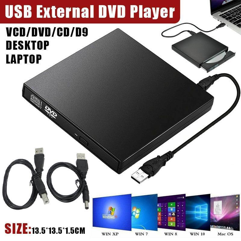 Usb External Cd Rw Dvd Rom Writer Burner Player Drive Pc Laptop For Mac Windows V528-USBETERNALCD-201600