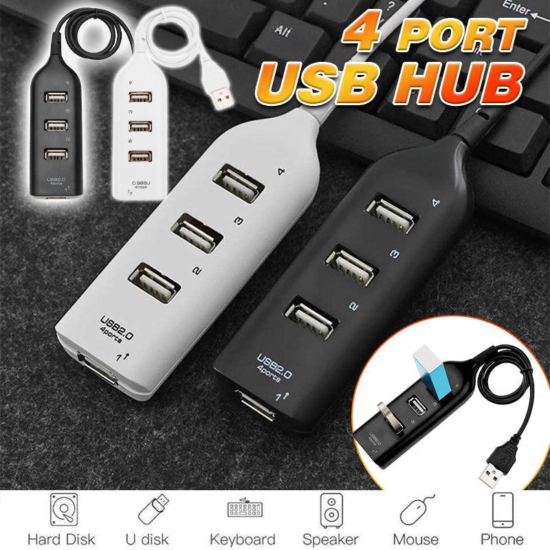 Multi Usb Hub 4 Port High Speed Slim Compact Expansion Smart Splitter Oz Au - Black V528-USBHUB4PORT-BLACK-740599