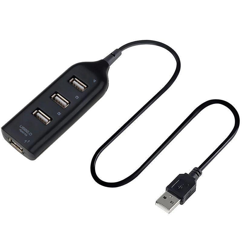 Multi Usb Hub 4 Port High Speed Slim Compact Expansion Smart Splitter Oz Au - Black V528-USBHUB4PORT-BLACK-740599
