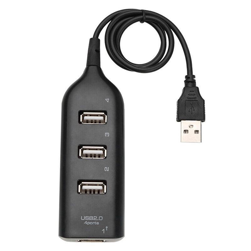 Multi Usb Hub 4 Port High Speed Slim Compact Expansion Smart Splitter Oz Au - Black V528-USBHUB4PORT-BLACK-740599
