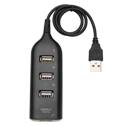 Multi Usb Hub 4 Port High Speed Slim Compact Expansion Smart Splitter Oz Au - Black V528-USBHUB4PORT-BLACK-740599