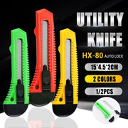 1/2/3PCS Utility Stanley Knife With Blades Blade Retractable Heavy Duty Box Cutter - 3Colour V528-UTILITYKNIFE-3COLOUR-106514