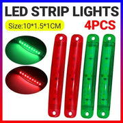 4PCS Marine LED Navigation Strip Lights Red and Green Waterproof 12-24V Compatible V528-UTILITYLED-4PCS-868614