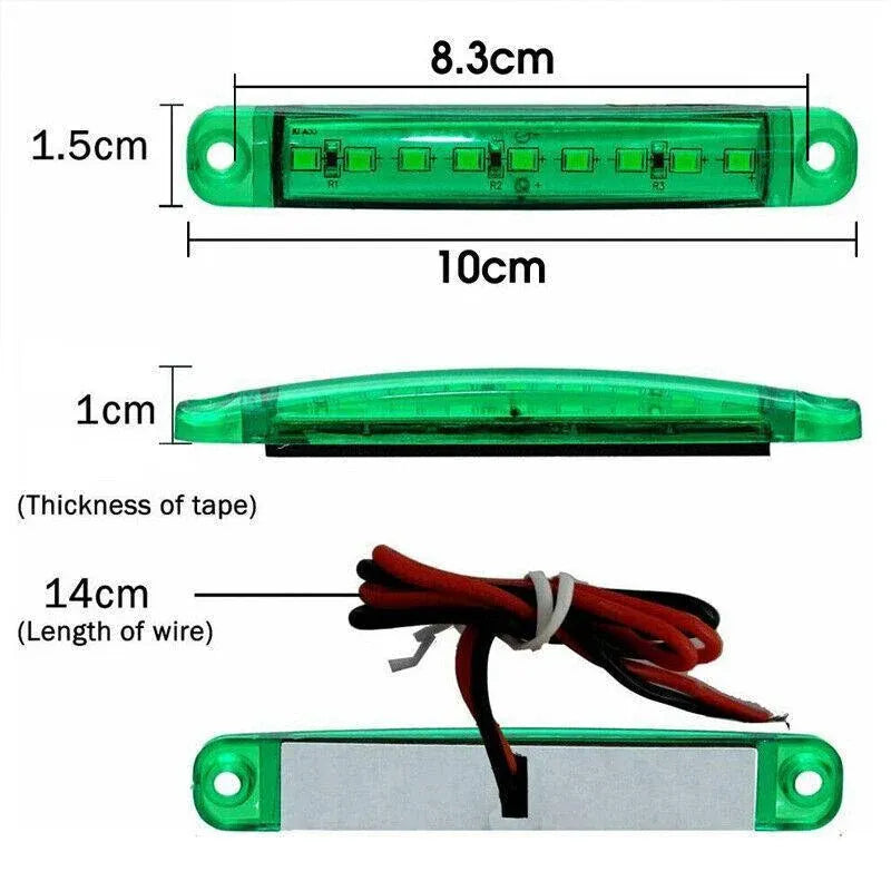 4PCS Marine LED Navigation Strip Lights Red and Green Waterproof 12-24V Compatible V528-UTILITYLED-4PCS-868614