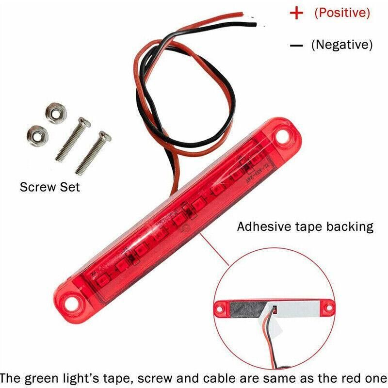 4PCS Marine LED Navigation Strip Lights Red and Green Waterproof 12-24V Compatible V528-UTILITYLED-4PCS-868614