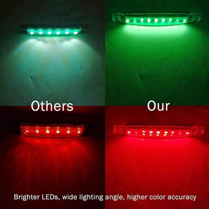 4PCS Marine LED Navigation Strip Lights Red and Green Waterproof 12-24V Compatible V528-UTILITYLED-4PCS-868614