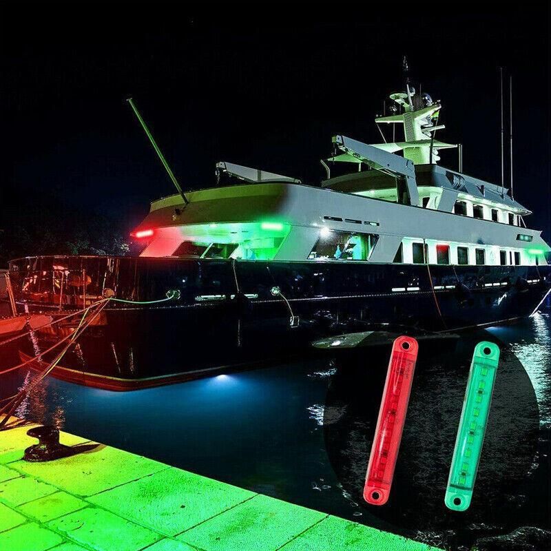 4PCS Marine LED Navigation Strip Lights Red and Green Waterproof 12-24V Compatible V528-UTILITYLED-4PCS-868614