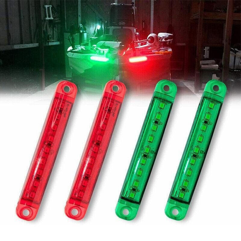 4PCS Marine LED Navigation Strip Lights Red and Green Waterproof 12-24V Compatible V528-UTILITYLED-4PCS-868614
