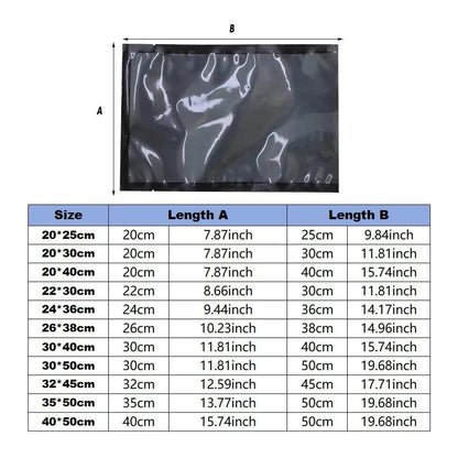 100pcs Transparent Vacuum Bags Air Compression Sealed Food Packaging - 16*24cm V528-VACUUM-BAG-100PCS-16-24-644359