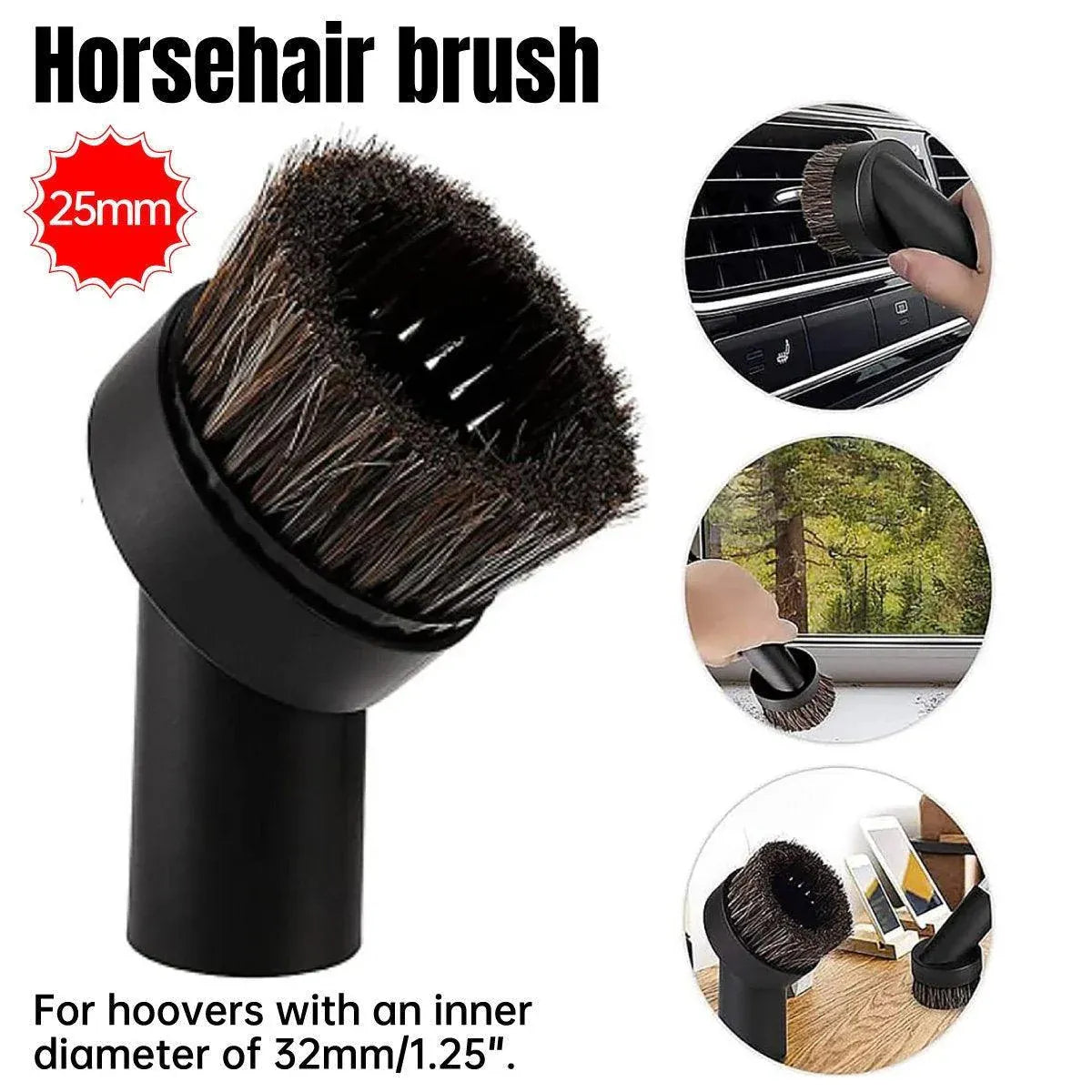 Vacuum Cleaner Accessories Horsehair Brush 25mm Replacement Tool for Deep Clean V528-VACUUM-CLEANER-BRUSH-475715