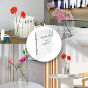 Transparent Book Vase Flower Holder Acrylic Decorative Table Display Stand V528-VASE-15-4-18CM-192730