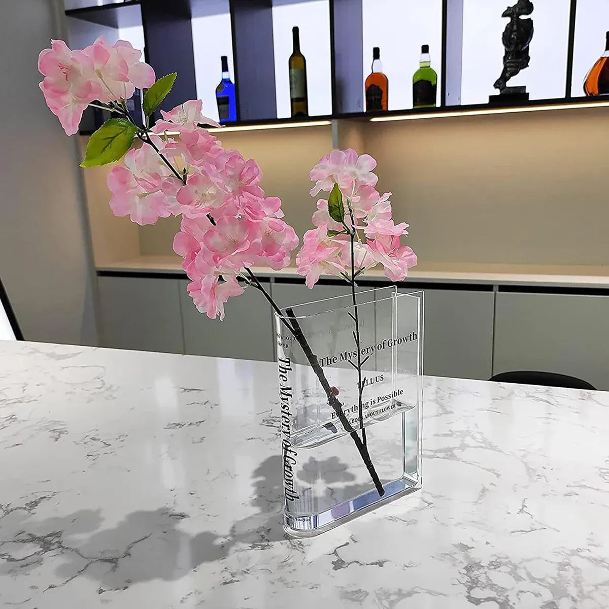 Transparent Book Vase Flower Holder Acrylic Decorative Table Display Stand V528-VASE-15-4-18CM-192730
