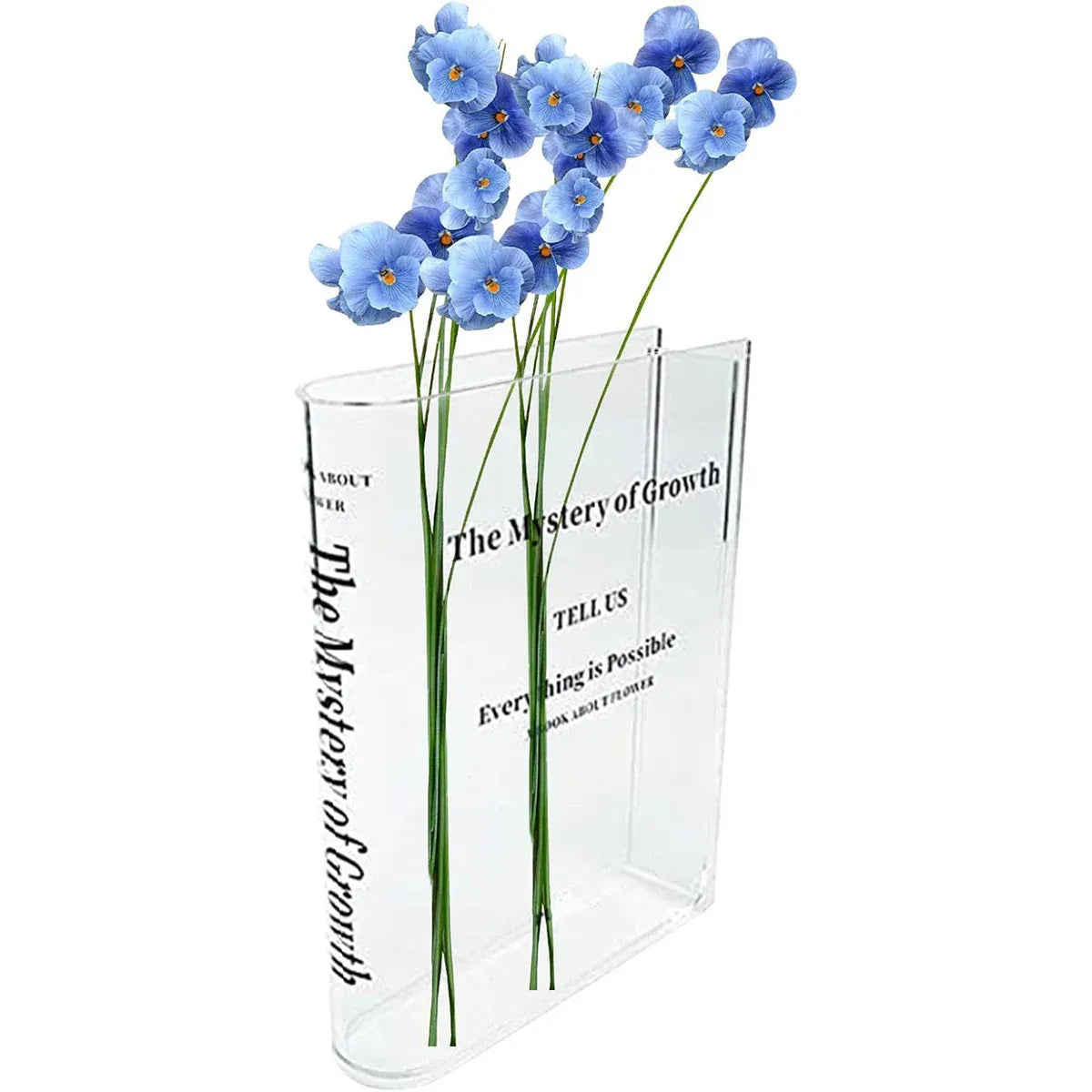 Transparent Book Vase Flower Holder Acrylic Decorative Table Display Stand V528-VASE-15-4-18CM-192730