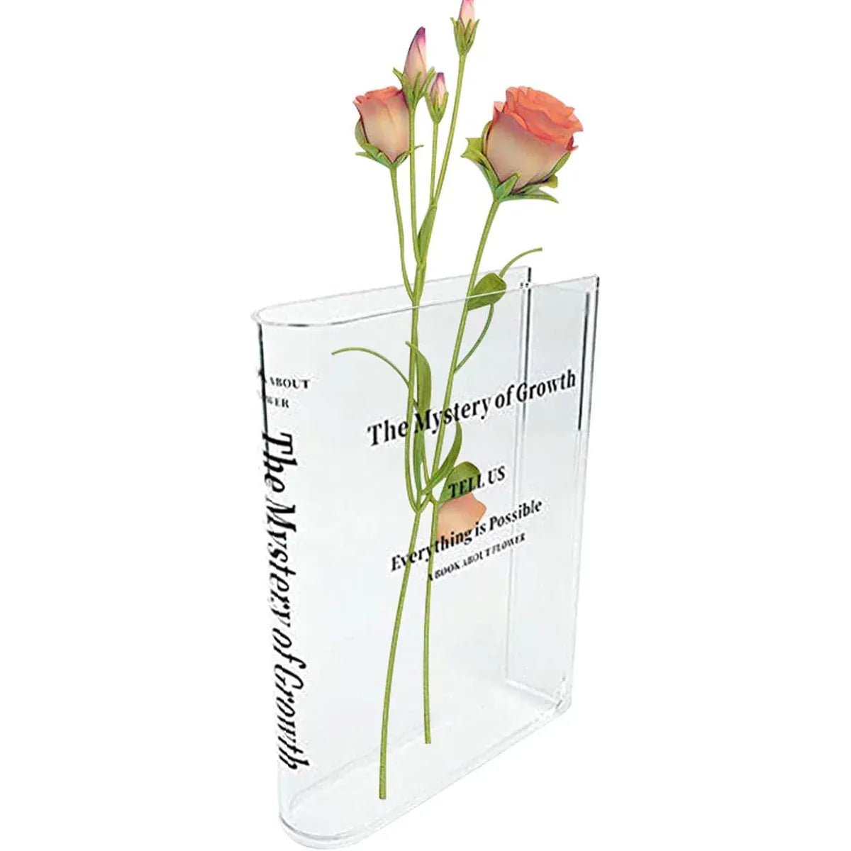 Transparent Book Vase Flower Holder Acrylic Decorative Table Display Stand V528-VASE-15-4-18CM-192730
