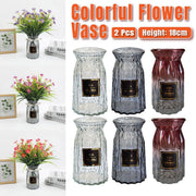 2 Pcs Glass Vase Hydroponic Flower Arrangement Vase for Living Room Decoration - Transparent V528-VASE-TRANSPARENT-2PCS-520055