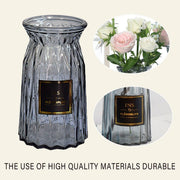 2 Pcs Glass Vase Hydroponic Flower Arrangement Vase for Living Room Decoration - Transparent V528-VASE-TRANSPARENT-2PCS-520055