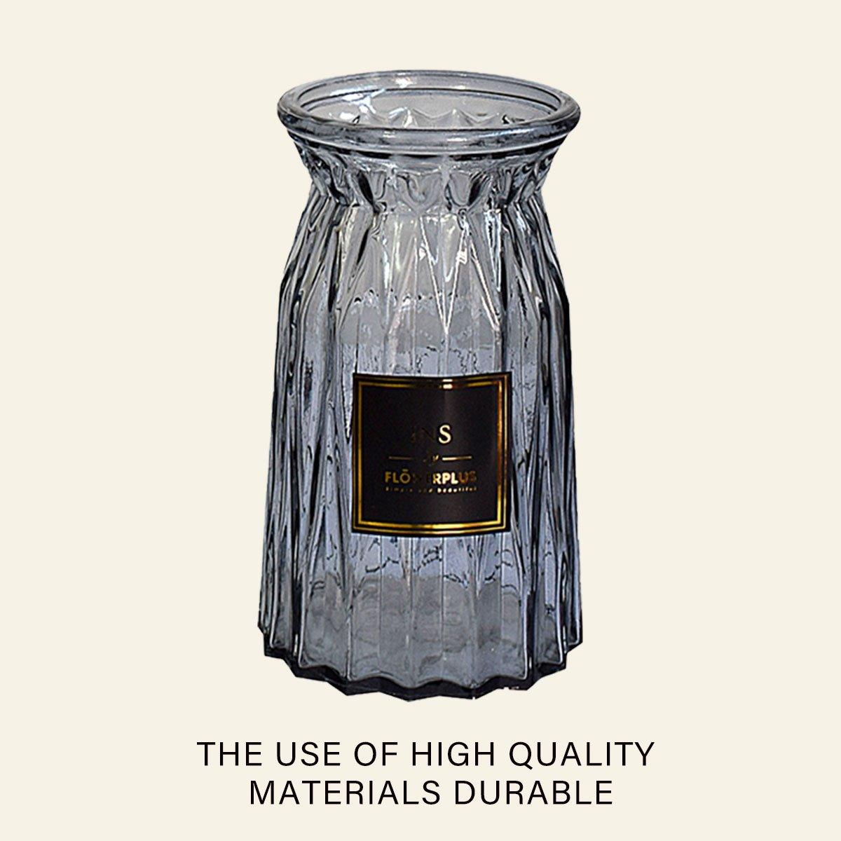 2 Pcs Glass Vase Hydroponic Flower Arrangement Vase for Living Room Decoration - Transparent V528-VASE-TRANSPARENT-2PCS-520055