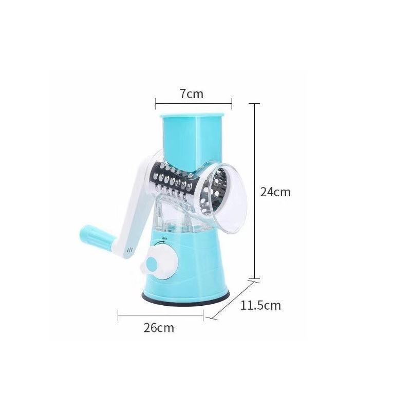 Kitchen Vegetable Fruit Slicer Cutter Shredder Food Manual Rotary Grater Chopper - Blue V528-VEGETABLEGRATER-BLUE-810277